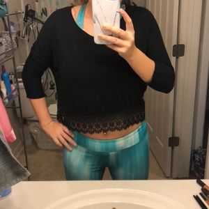 Black detailed crop top